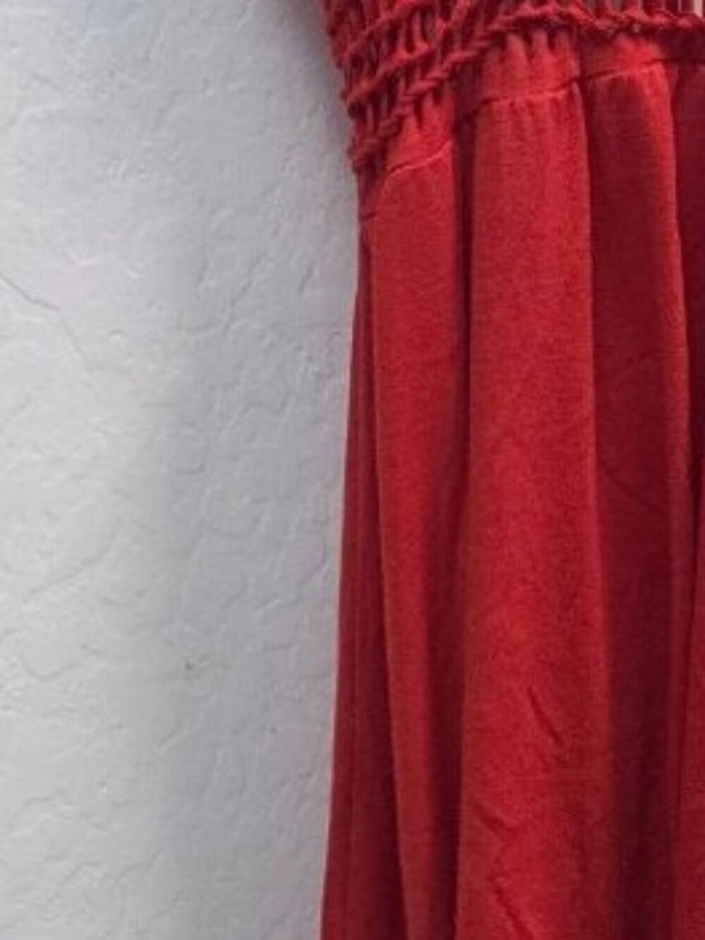 Red Spaghetti strapped dress-Size Small-Beachy‎ High Low Sexy
